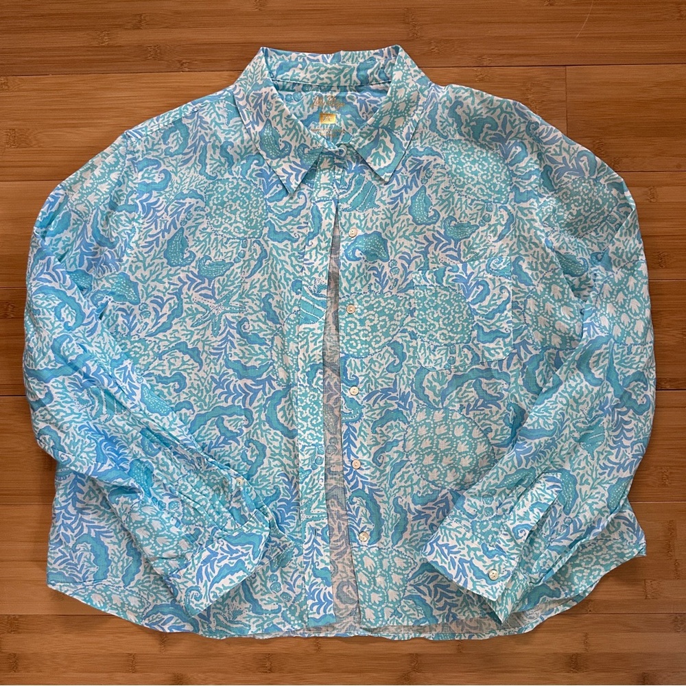 Lilly Pulitzer Coralynn Linen Button Down Shirt - Picture 4 of 8